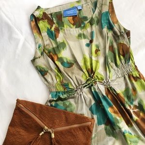 Simply Vera Vera Wang Green/Brown Silky Dress